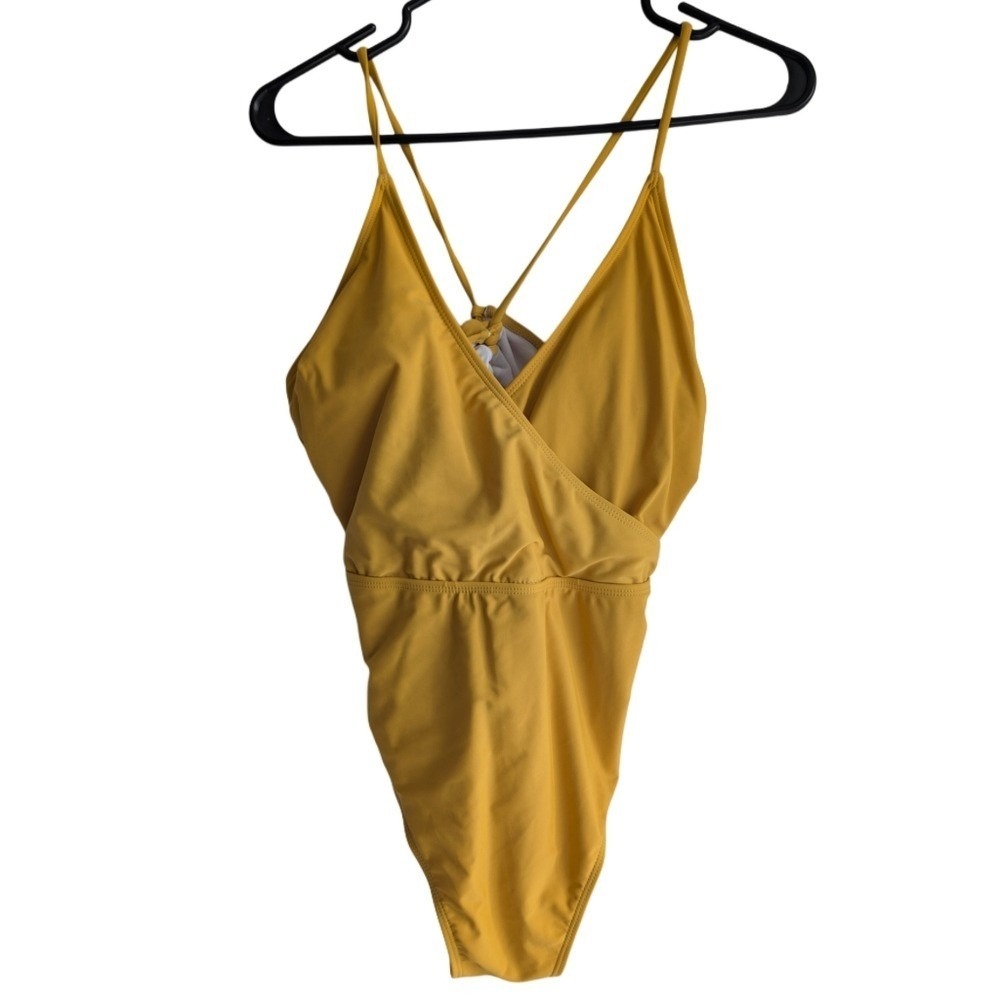 New Zaful Extra Extra Large Yellow‎ One Piece Adjustable Tie Straps Swim Suit